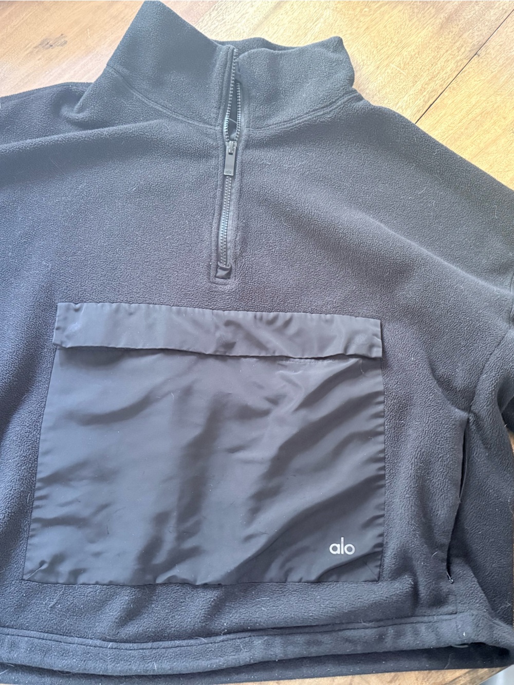 ALO Yoga Black Lightweight Fleece Jacket